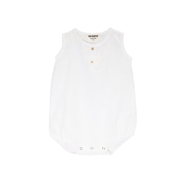 Go Gently Nation Woven Tank Onesie, White